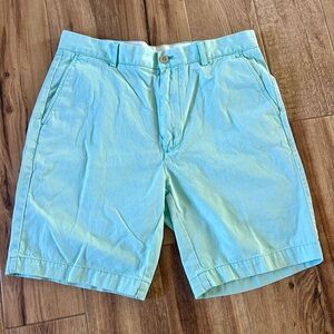 Roundtree Yorke Mens 34 Mint Green Cotton 8 1/2” Chino Flat Front  Shorts Preppy